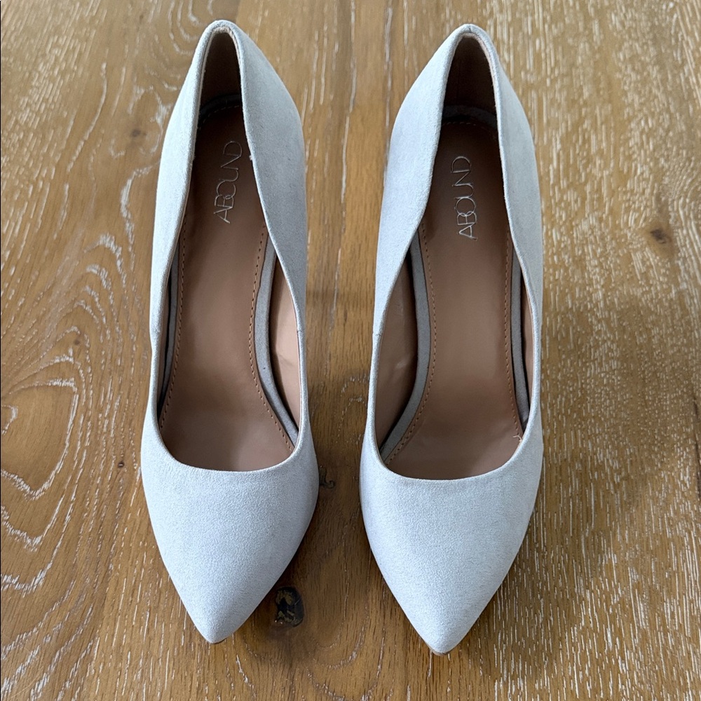 Abound Light Gray Pointed-Toe High Heel Suede Pumps 8M
